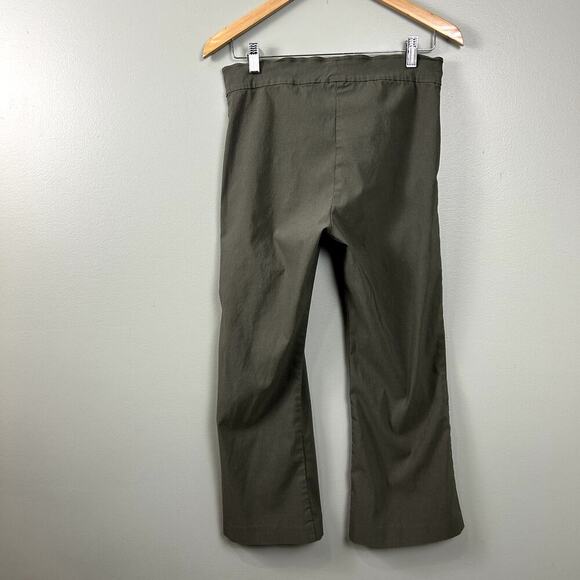 Avenue Montaigne Leo Signature Pant Cropped Flare Stretch Olive Green 8 Medium - Picture 4 of 9